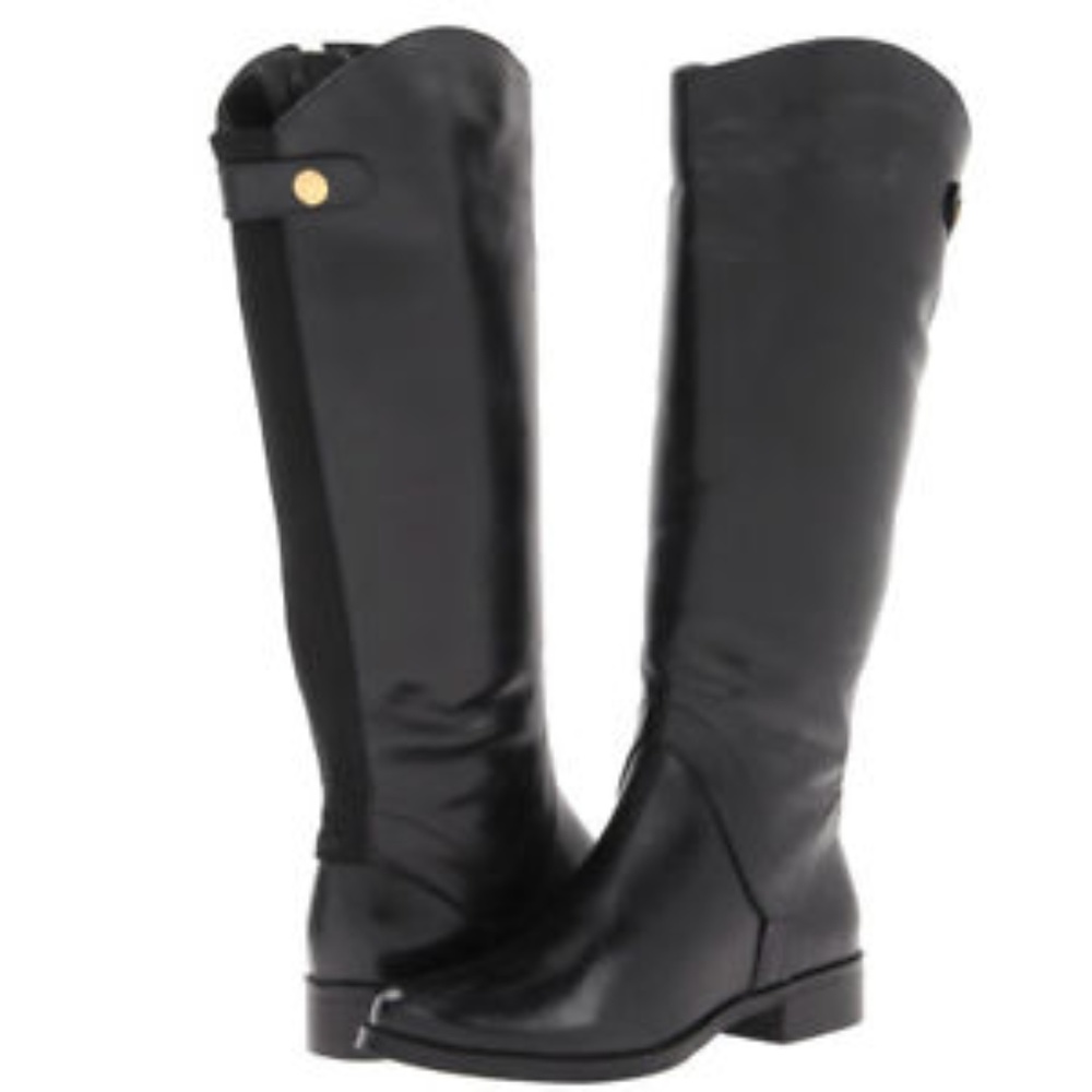 Steve Madden Black Sady Riding Boot (Wide Calf)